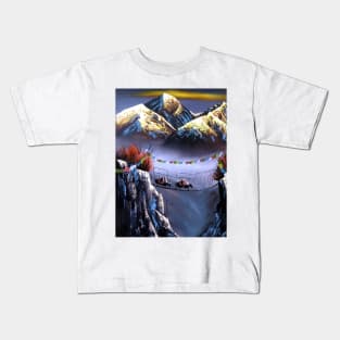 Panoramic View Of Everest Mountain Kids T-Shirt